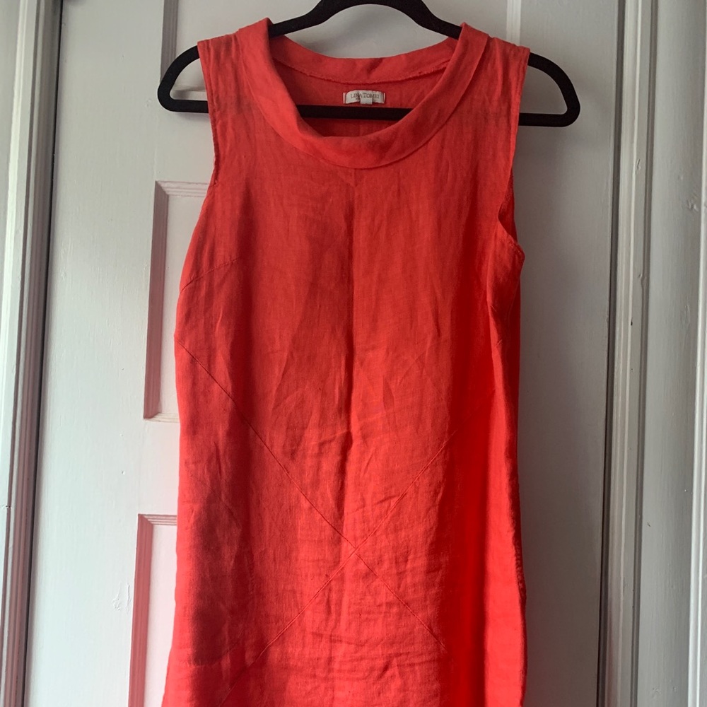 Lina Tomei 100% linen dress madi in Italy size S
